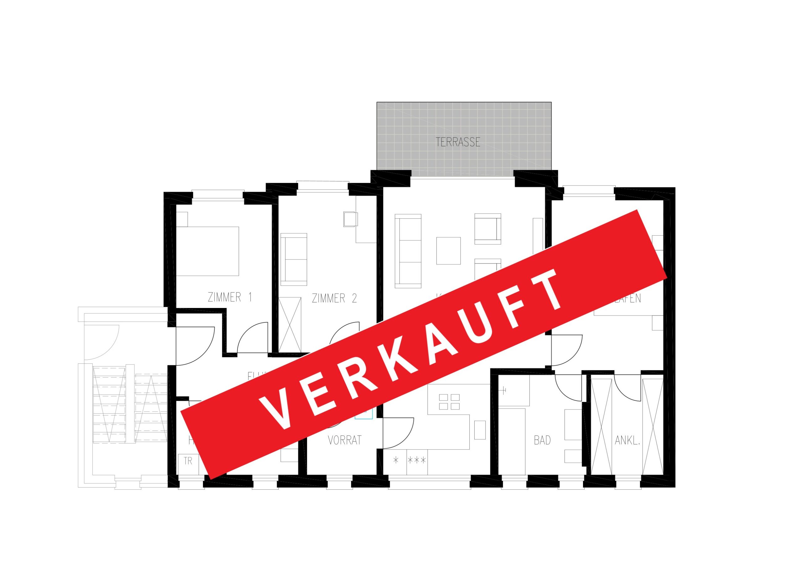 Grundriss Whg. 1 - verkauft
